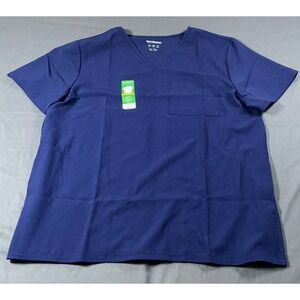 Scrubstar Unisex V-Neck Scrub Top Indigo Blue Large WM03T921 Core Essentials